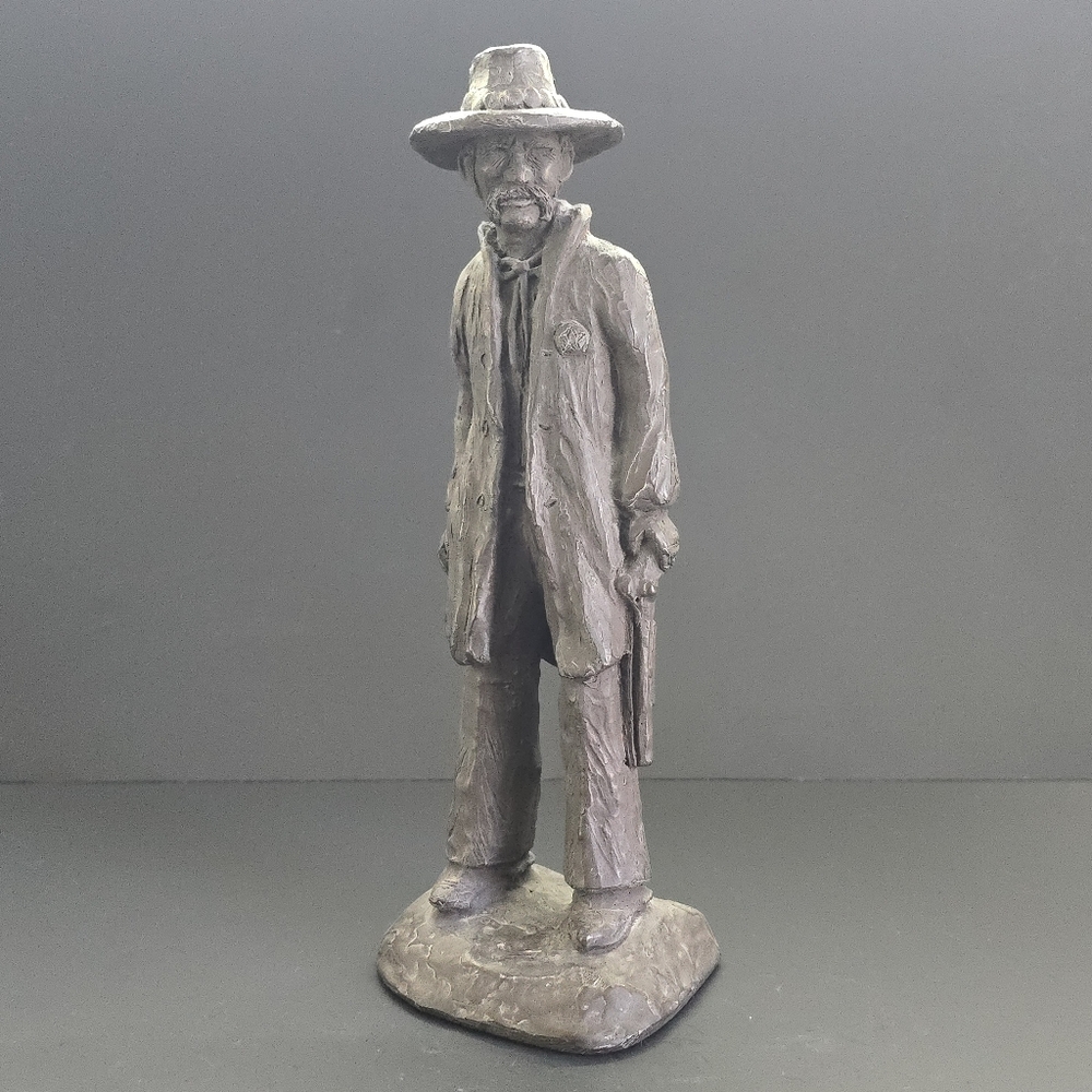 Vintage Cowboy  statue Signed Tim Jackson Wild West Very Old And Rare *READ*